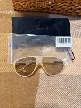 Brand New Lexxola Bone/Tan Aviator Sunglasses with Brown Tinted Lenses